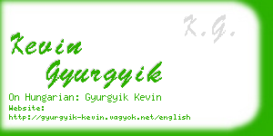 kevin gyurgyik business card